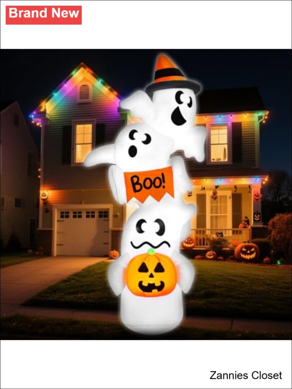 👻 JOYIN Halloween Inflatable Ghost Outdoor Decoration Giant Overlap LEDs Blow